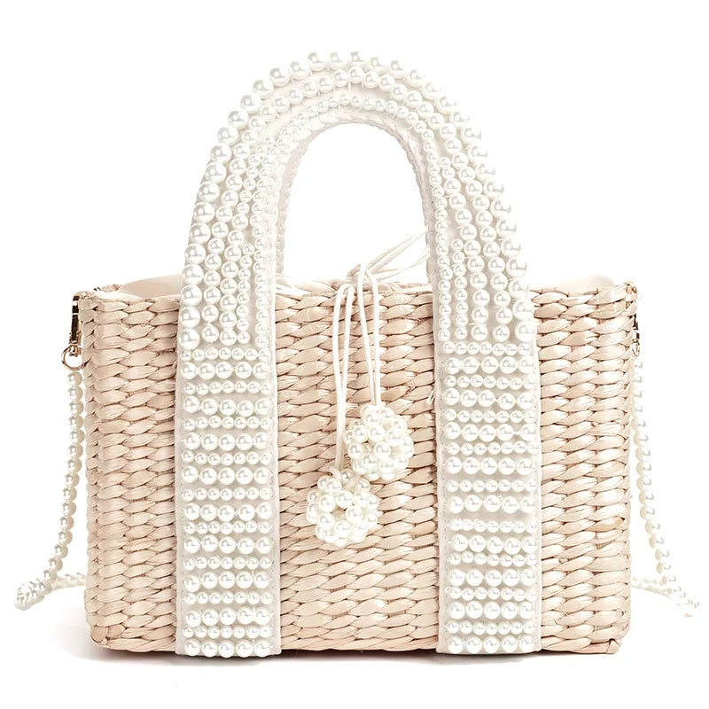 Pearl Straw Mini Tote
