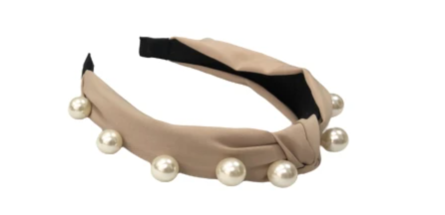 Nude Knot Pearl Headband