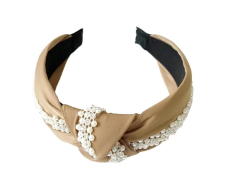 Nude Twist Pearl Headband