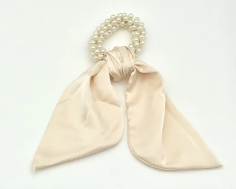 Cream Satin Pearl Bobble