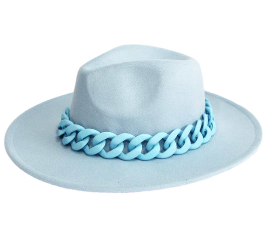 Blue Chain Fedora Hat