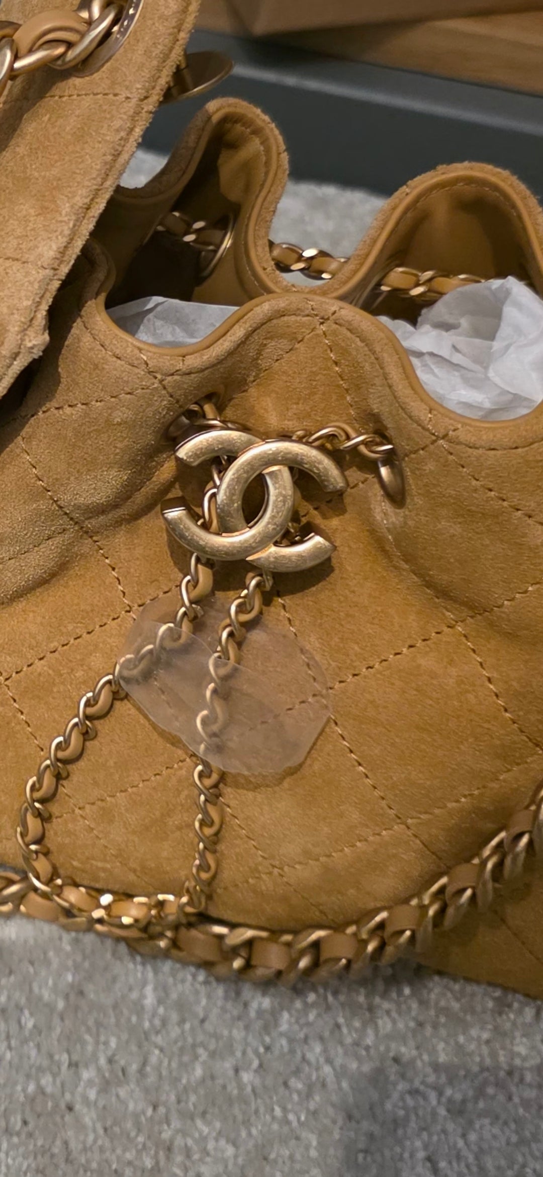 Chanel 25 Bag Mini Caramel/Dark Beige