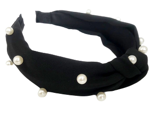 Black Pearl knot hairband